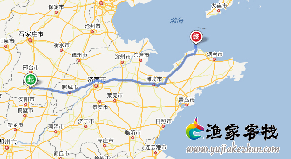 邯郸到长岛地图